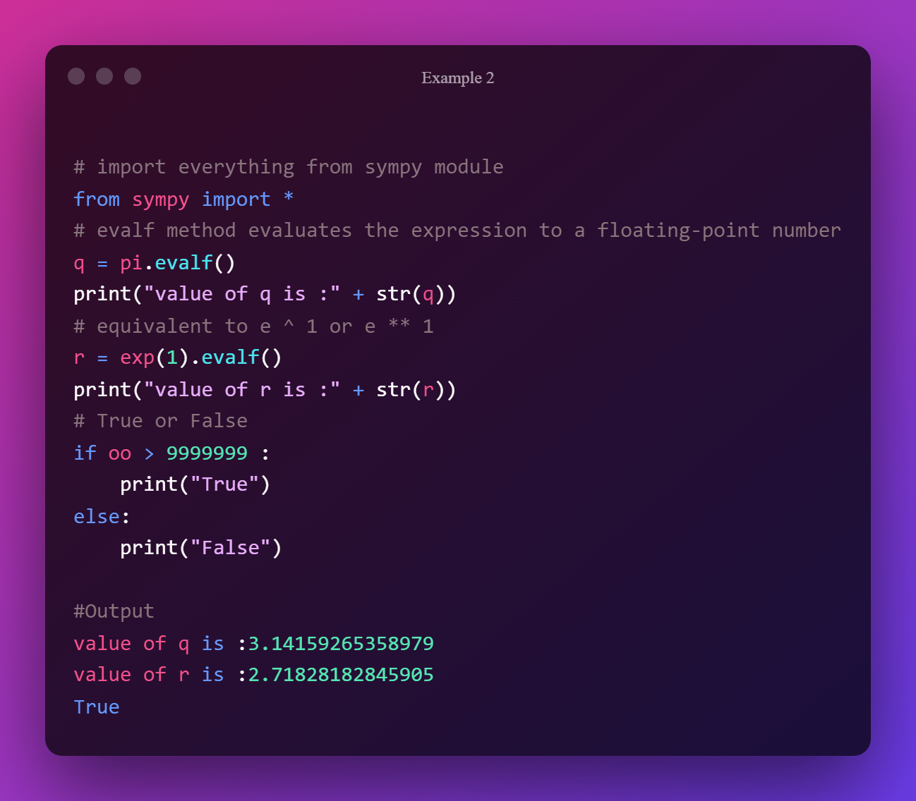 Computer algebra system siv sympy