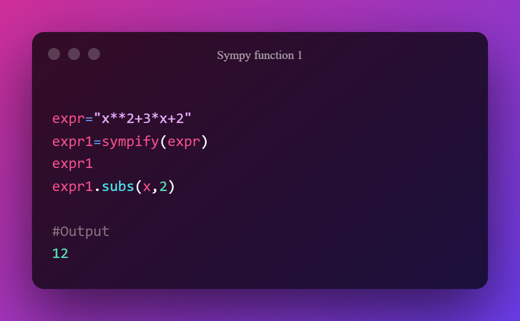 sympify function