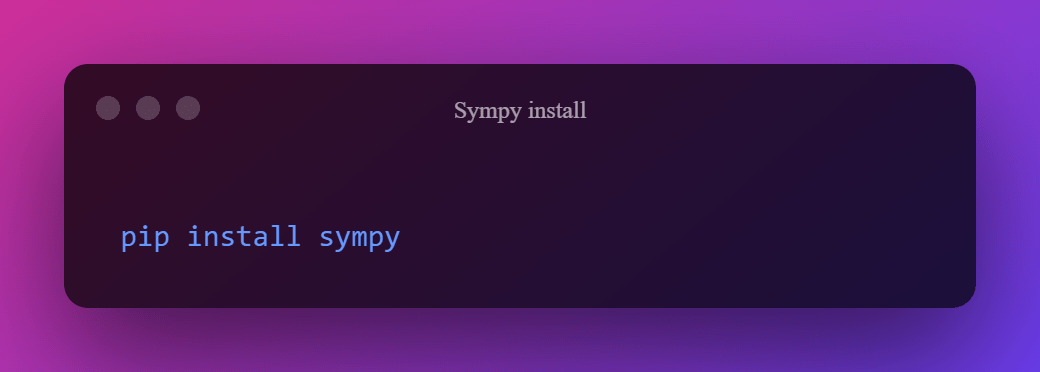 installéiert Sympy