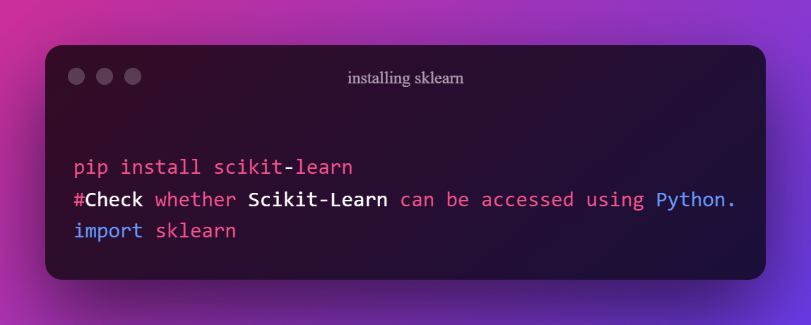 Installing Sklearn