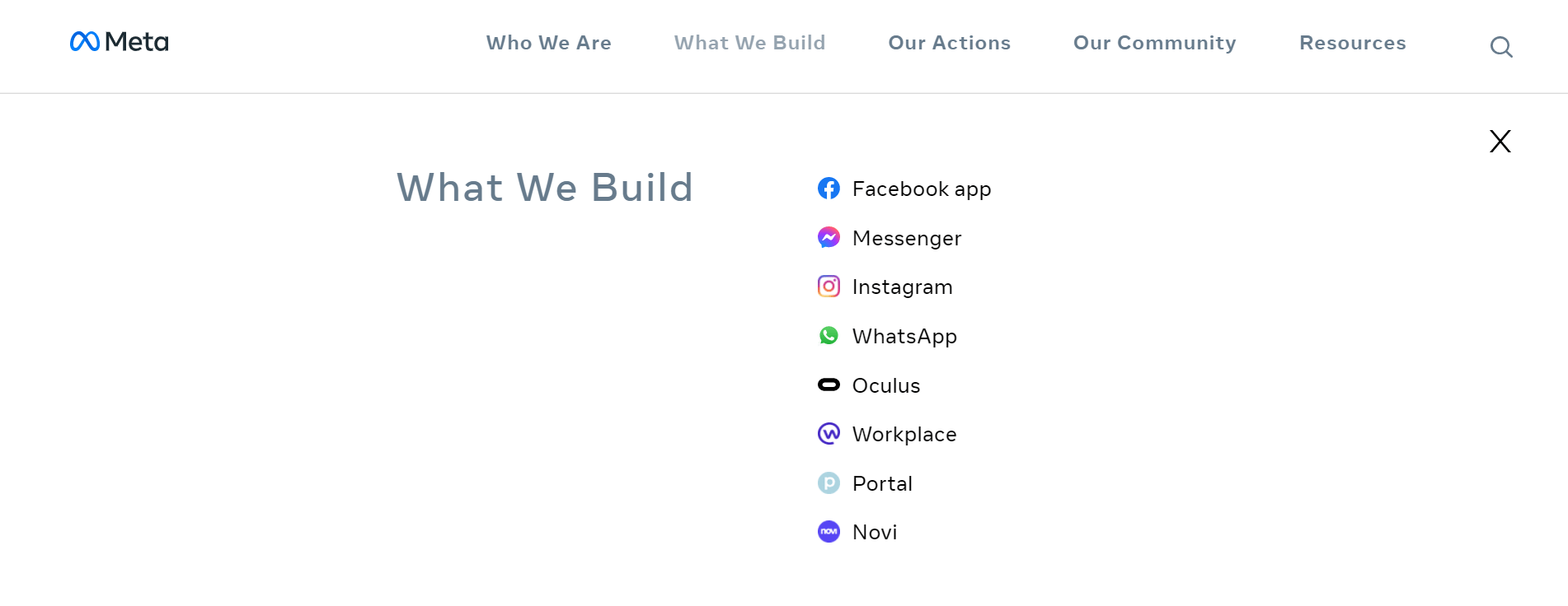 Ka sokow Facebook, Meta sidoo kale waa shirkadda waalidka ee shirkado kala duwan sida Instagram, WhatsApp iyo Oculus