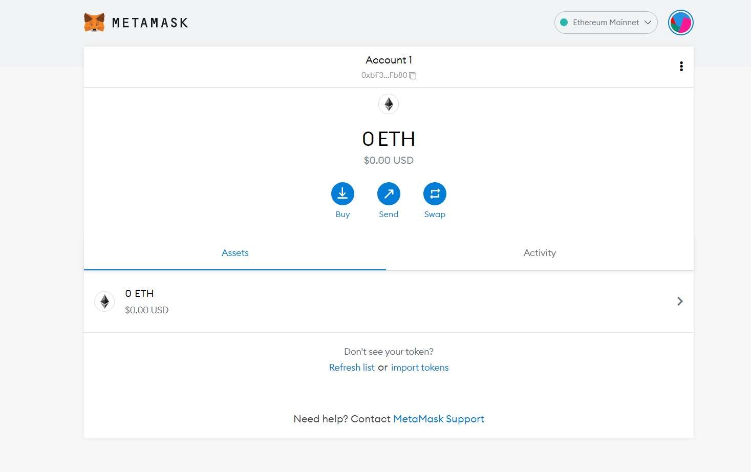 11. MetaMask Account Created On Your Browser