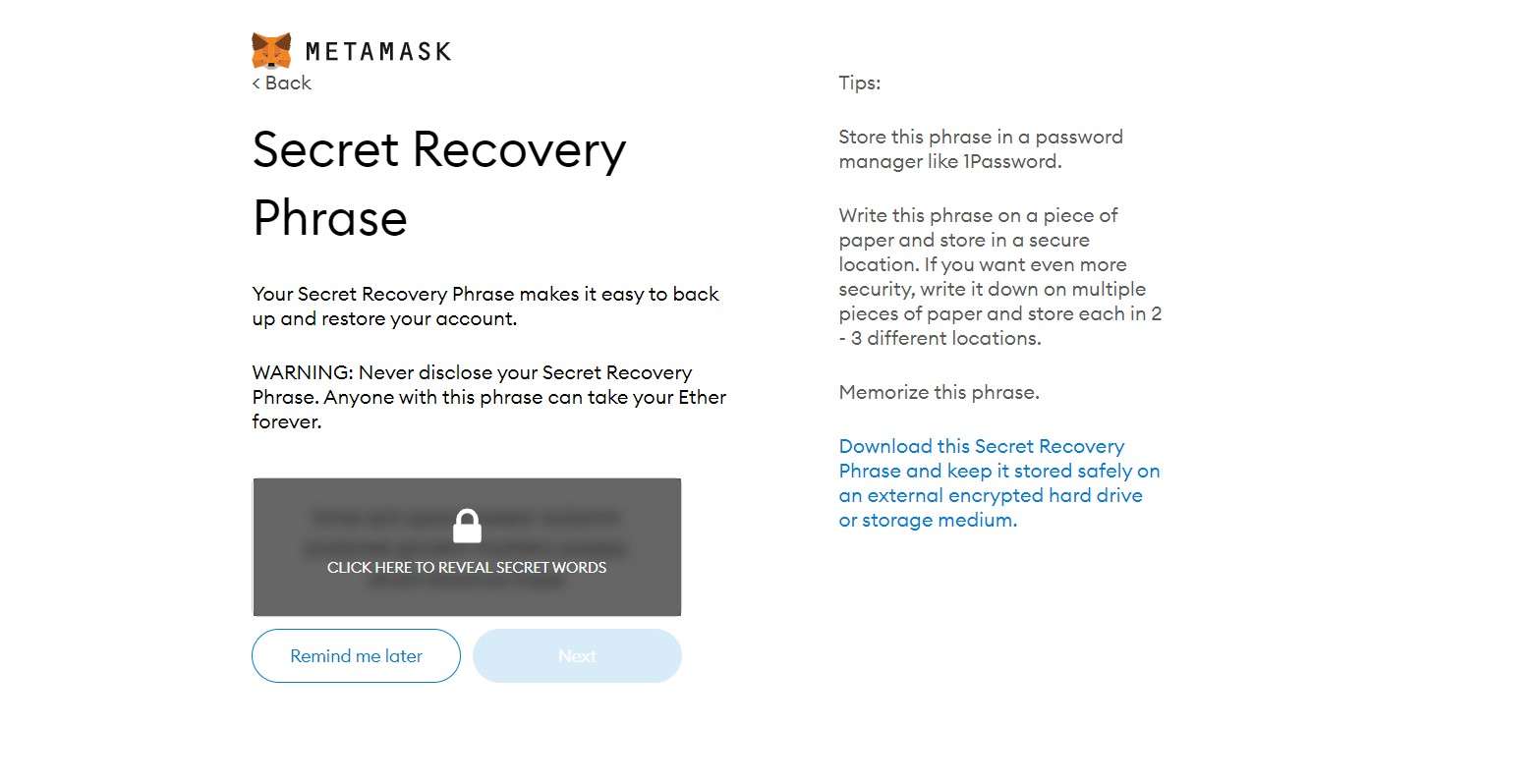 8. Secret Recovery Phase