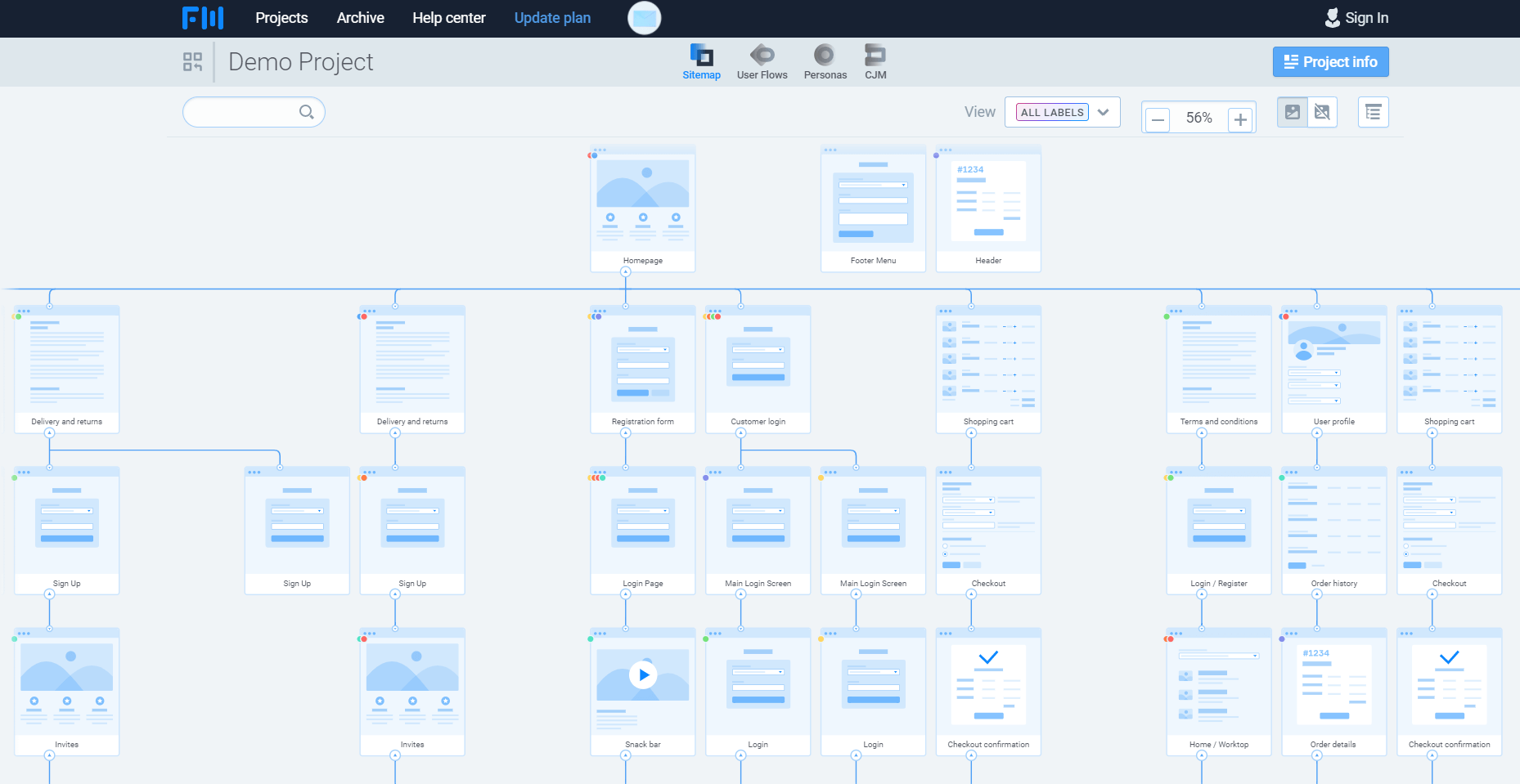 FlowMapp is a suite of powerful UX tools which includes a sitemap builder