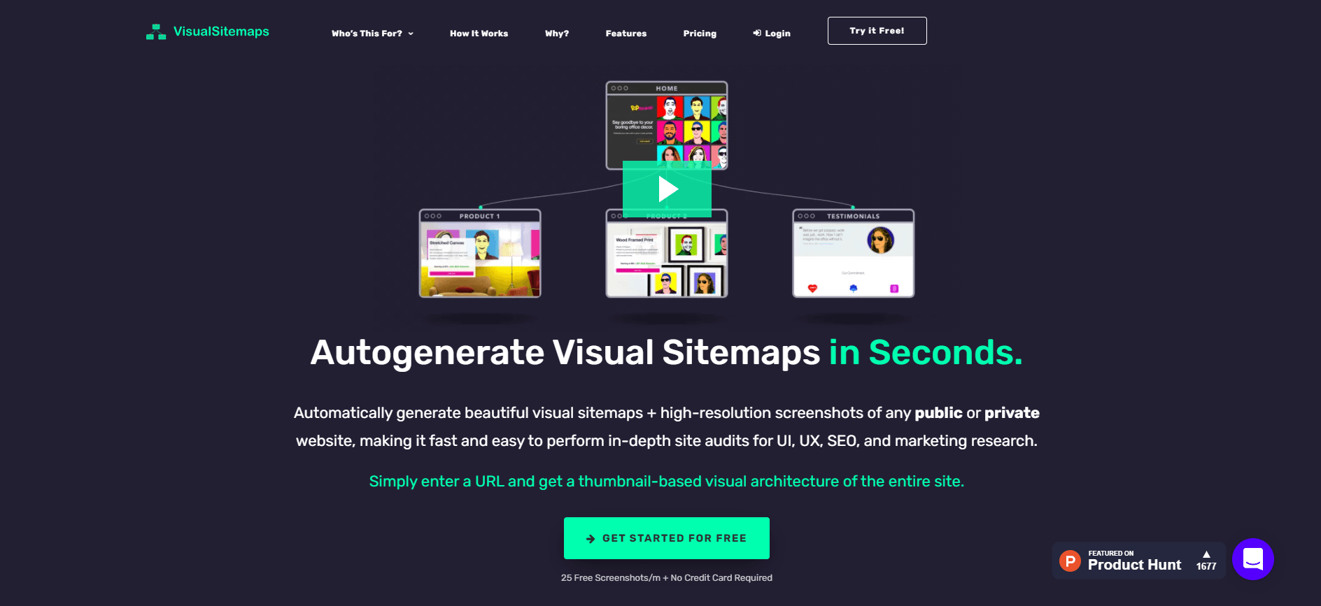VisualSitemaps is a sitemap builder that takes screenshots of any target website