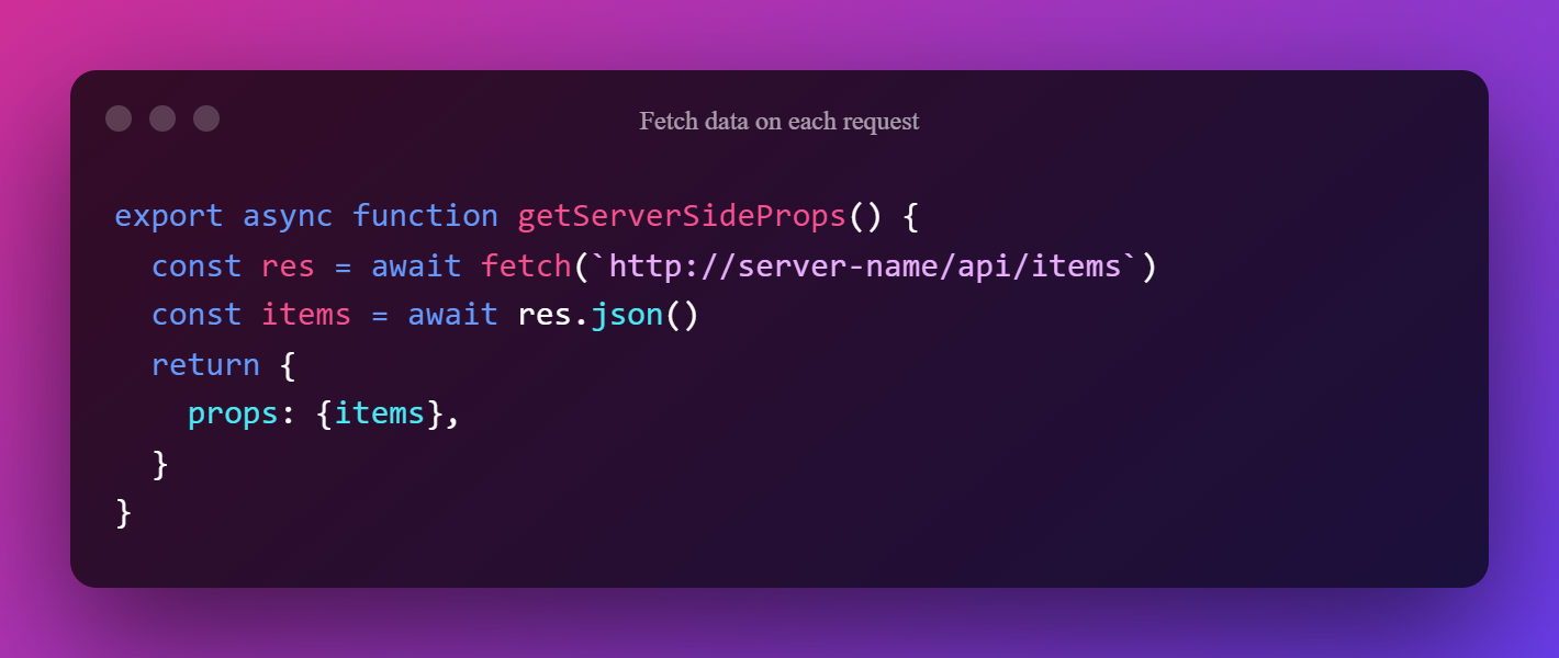 Fetch Data On Each Request