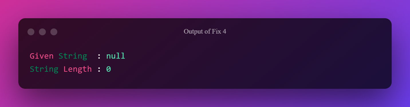 Output Of Fix 4
