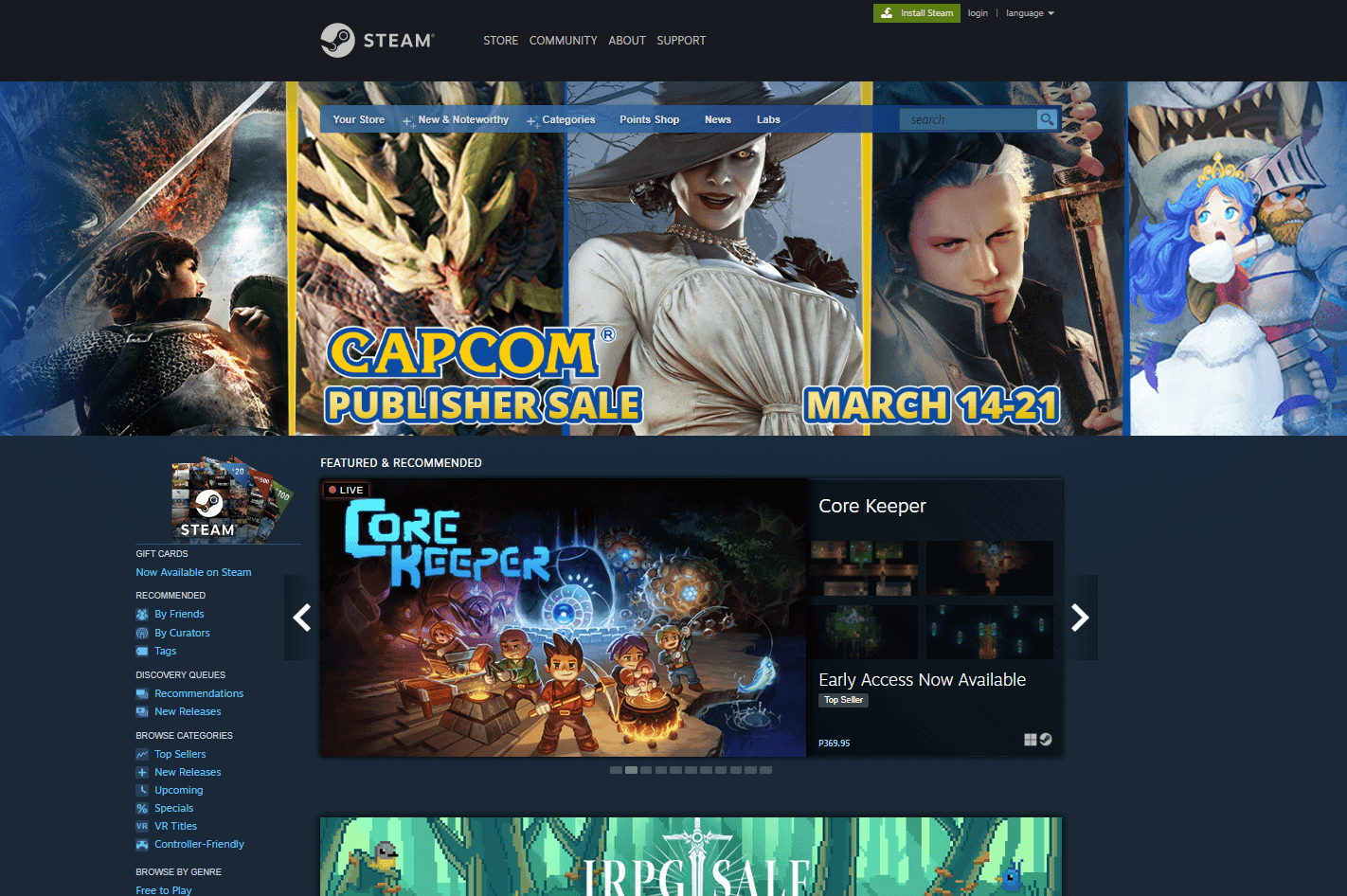 The Steam store