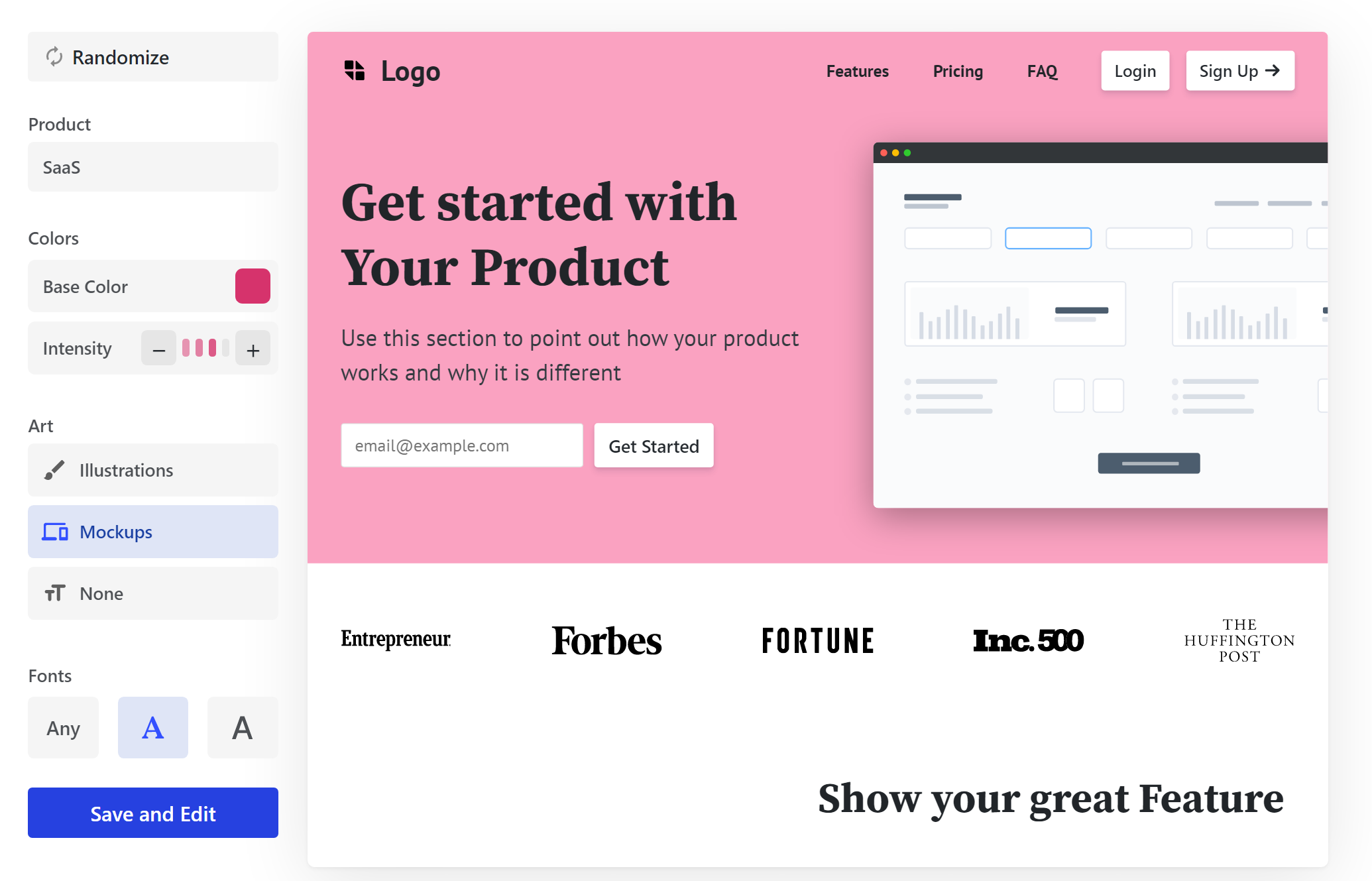 Umso is built for startups hoping to launch their landing page quickly