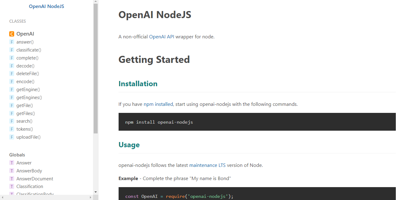 NodeJS Create Project