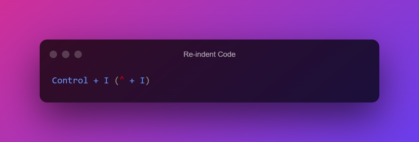 Re Indent Code