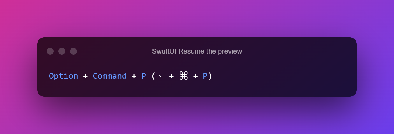 SwuftUI Resume The Preview