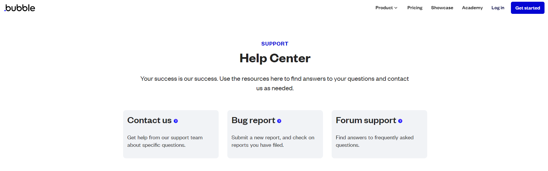 Bubble Customer Support