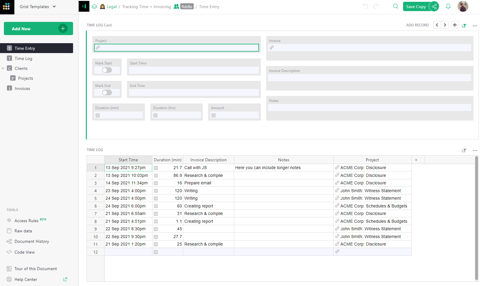 Ang Grist usa ka alternatibo sa airtable