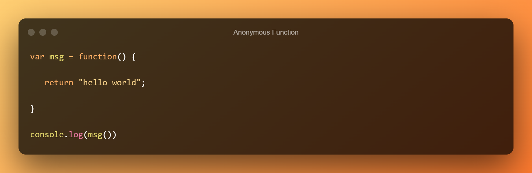 Anonymous Function
