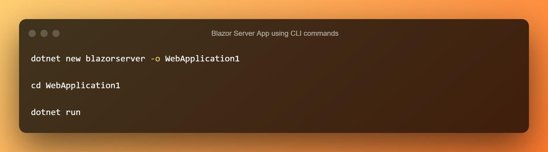 Blazor Server App Using CLI Commands