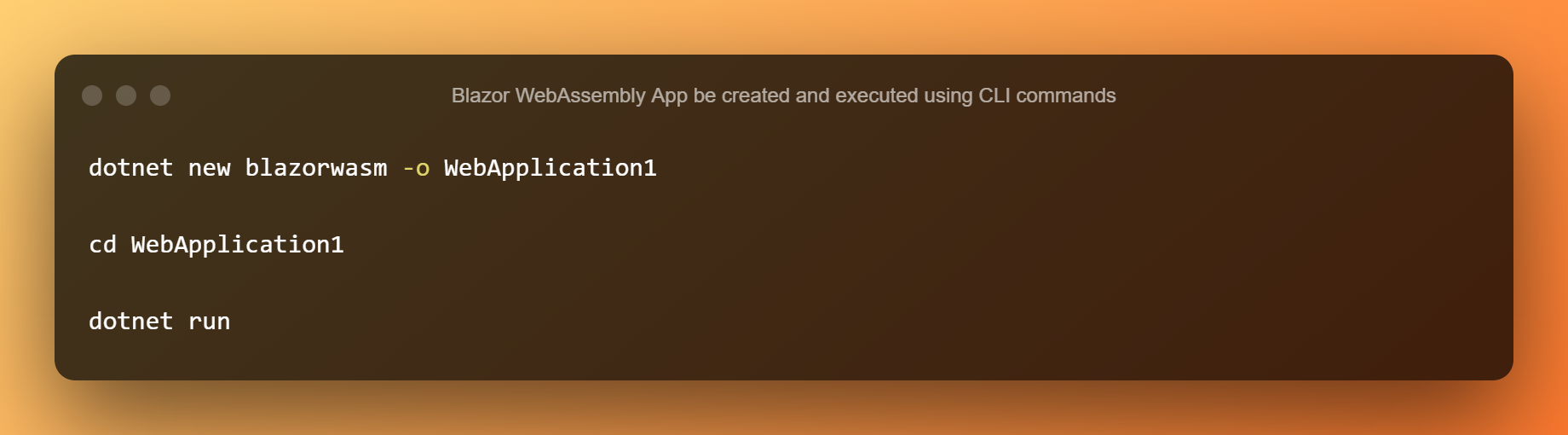 สร้างและดำเนินการแอป Blazor WebAssembly โดยใช้คำสั่ง CLI