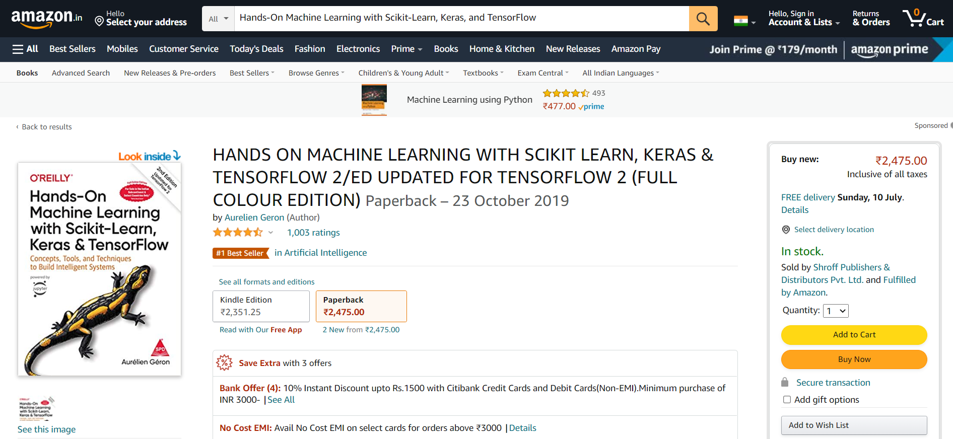 Hands On Machine Learning With Scikit Learn Keras And Tensorflow