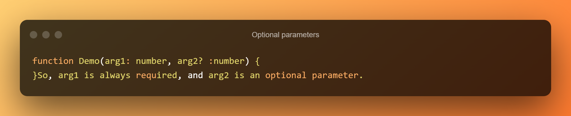 Optional Parameters