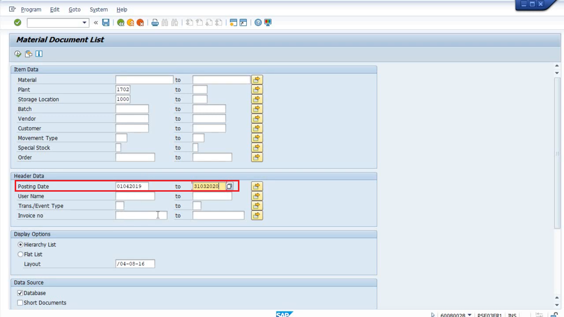 SAP-rapporten Stap 1