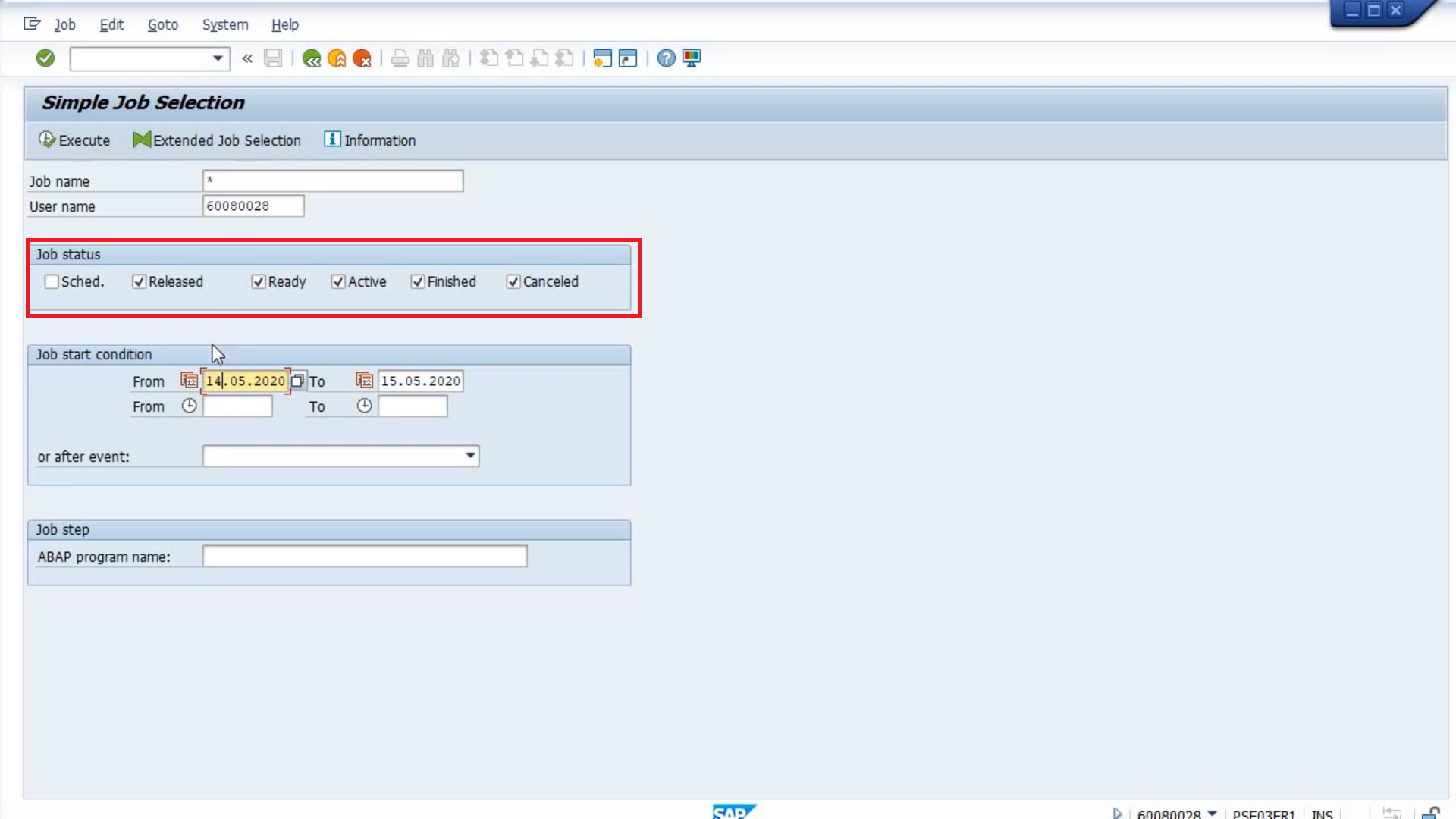 SAP Reports Step 2