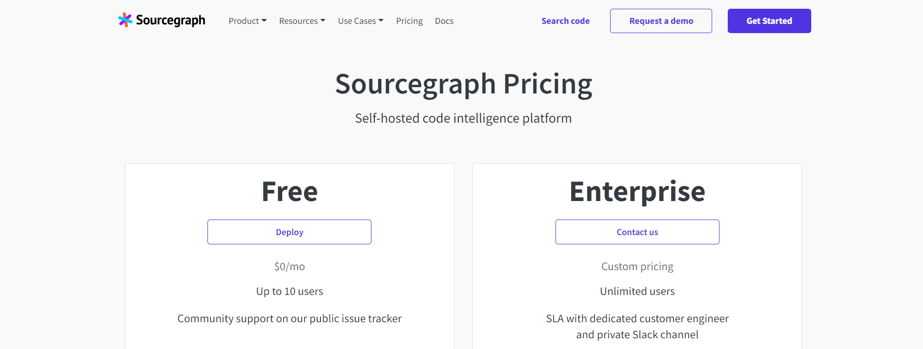 Sourcegraph Pricing