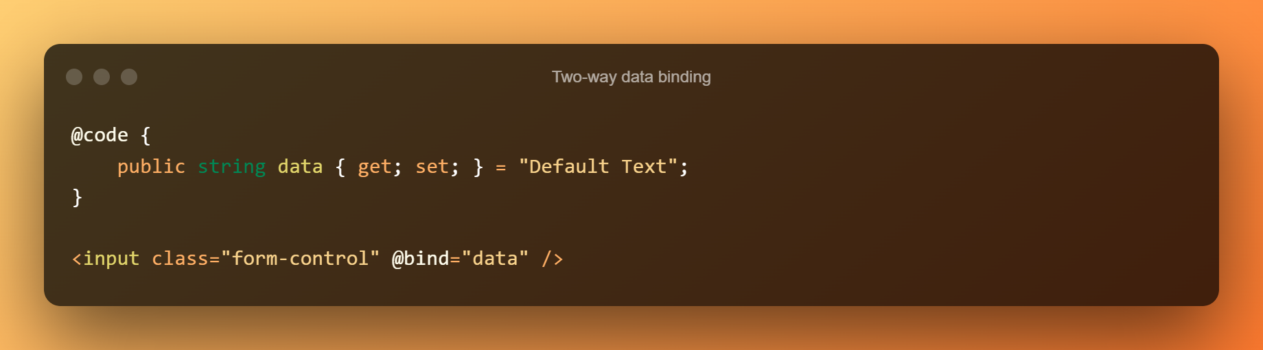 Two Way Data Binding