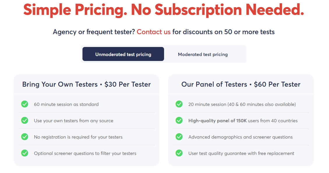 Userfeel Pricing