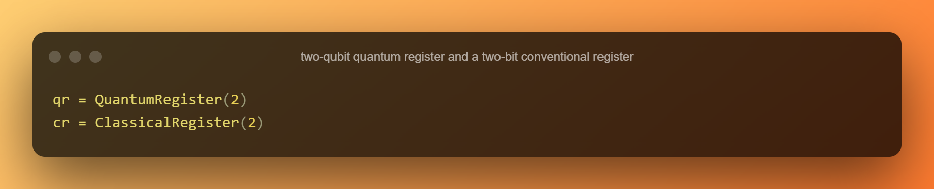 Two Qubit Quantum Register And A Two Bit Conventional Register