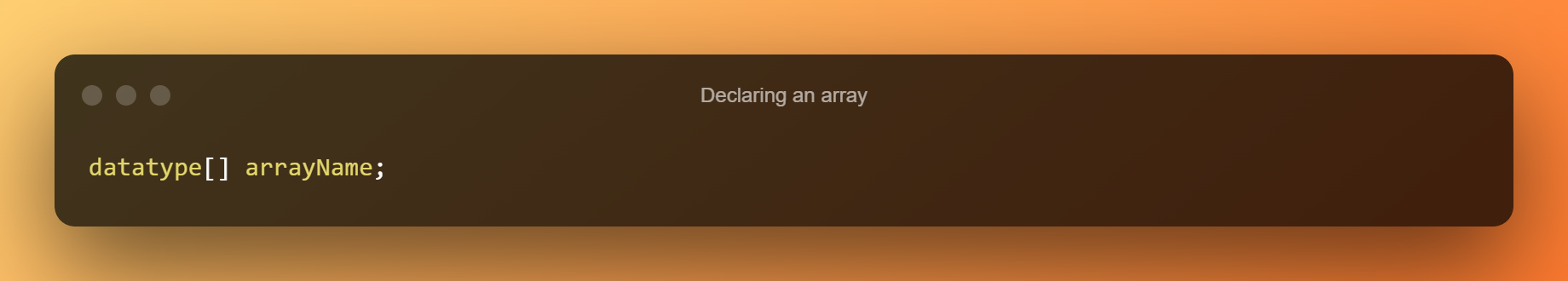Declaring An Array