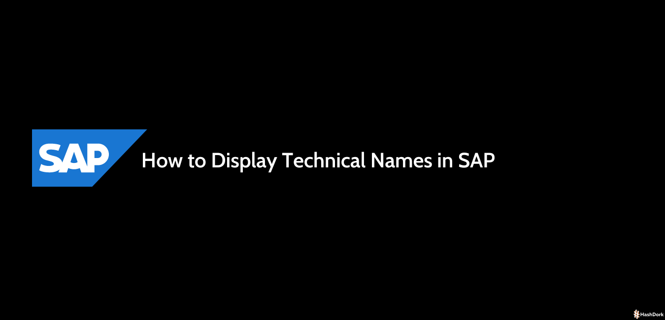 How To Display Technical Names In SAP