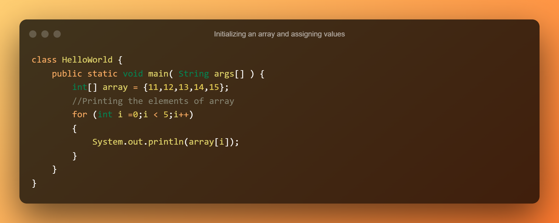 Initializing An Array And Assigning Values