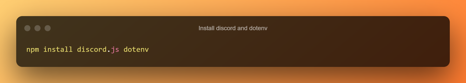 Installer Discord og Dotenv