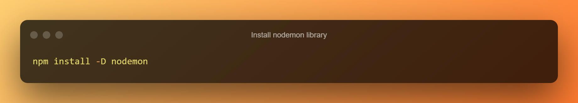 Install Nodemon Library