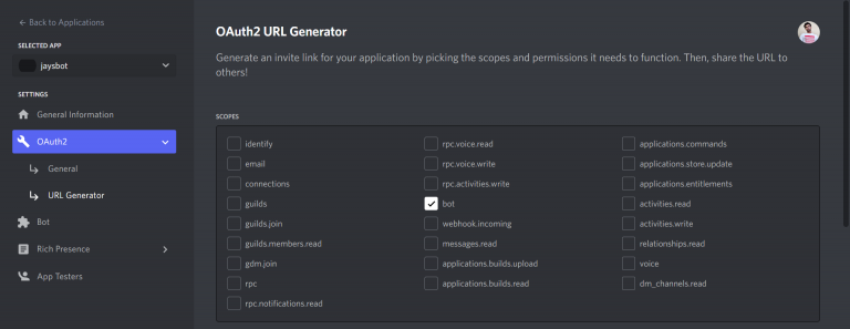 Контрольный список OAuth2 для бота