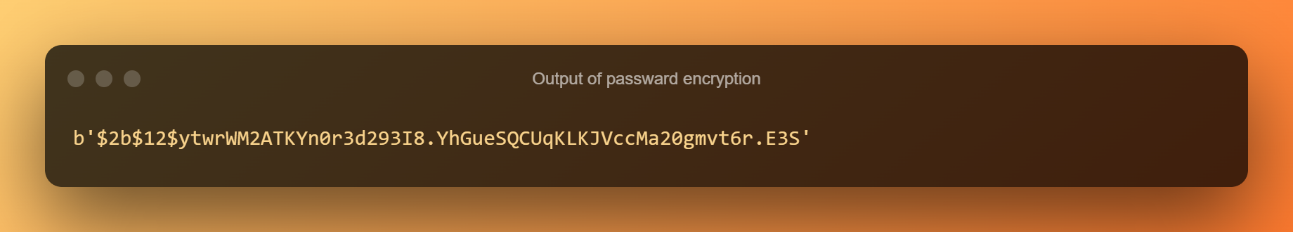 Output Of Password Encryption