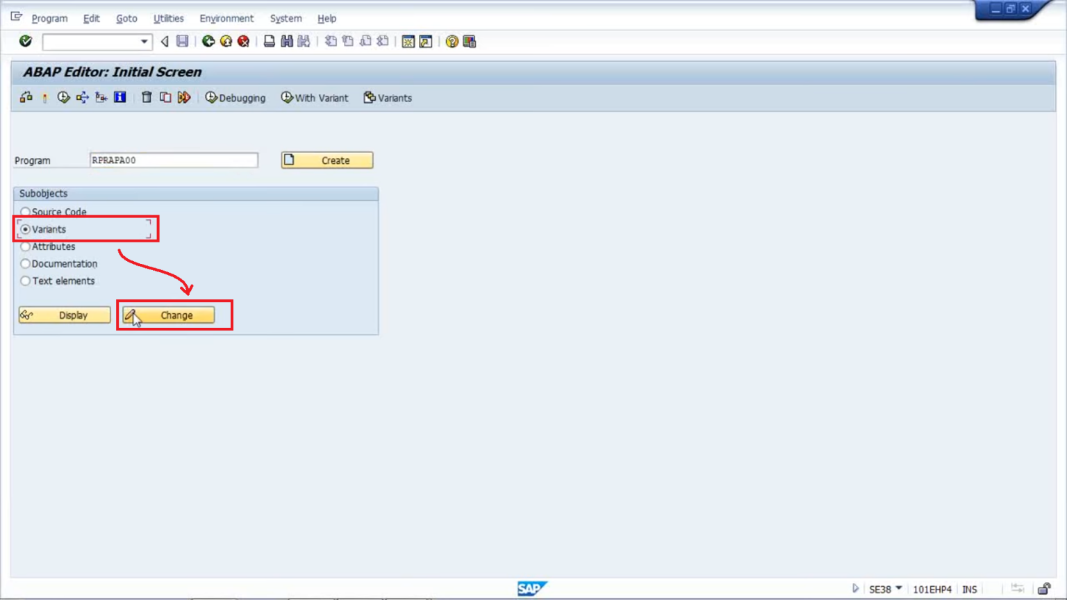 Come creare una variante SAP HashDork