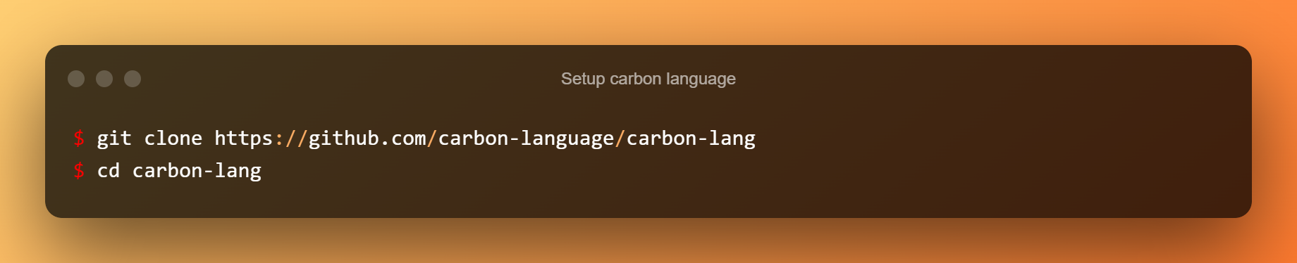 Setup Carbon Language