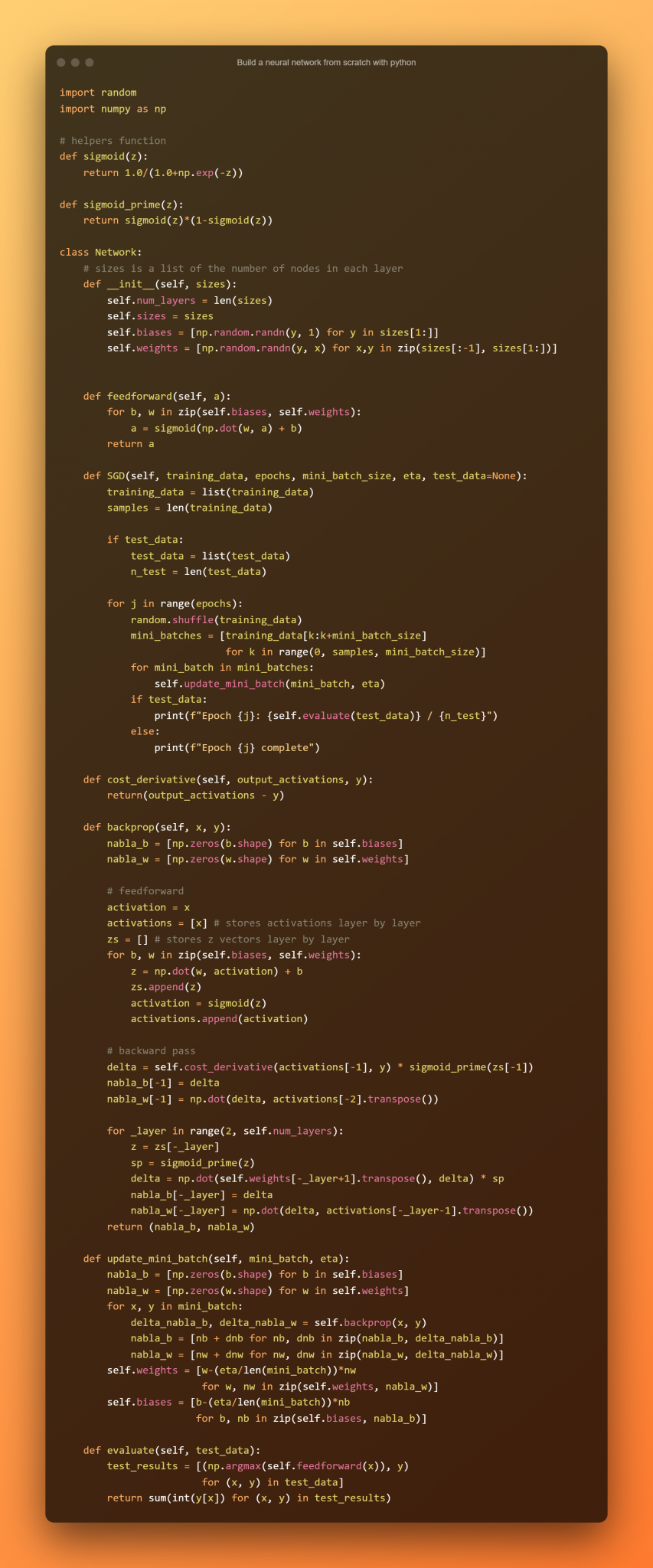 How to Build a Neural Network from Scratch with Python in 2024