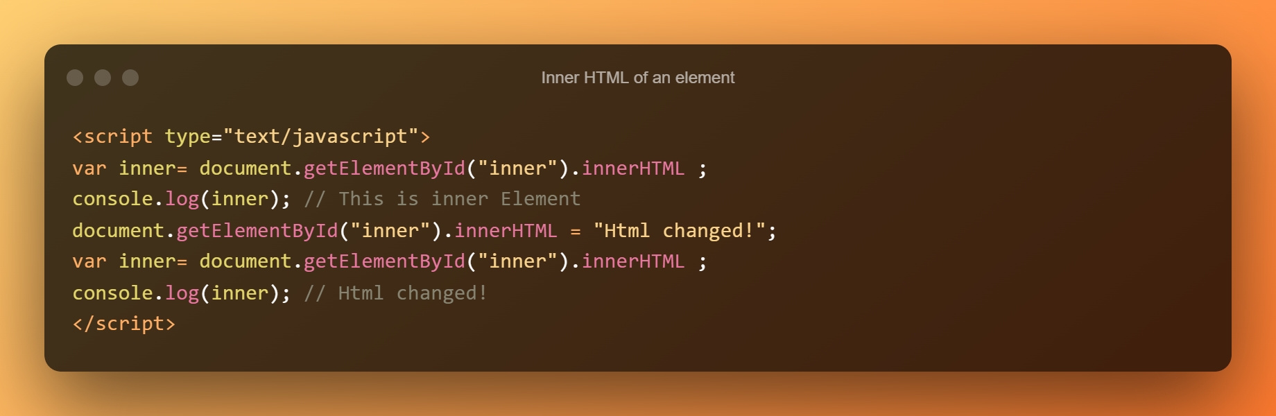 Inner HTML Of An Element