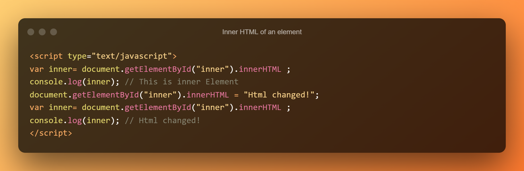 HTML Yamkati Ya An Element