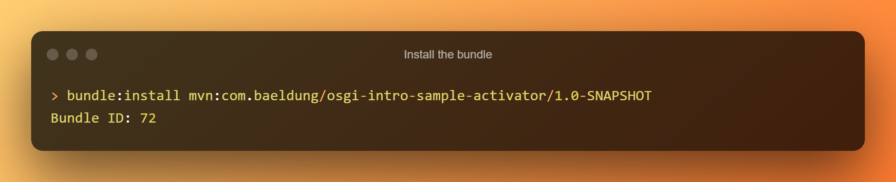 Install The Bundle