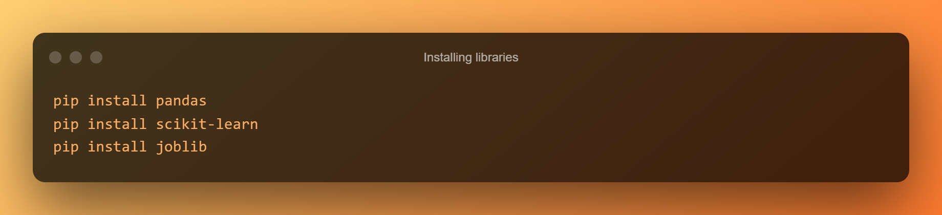 Installing Libraries