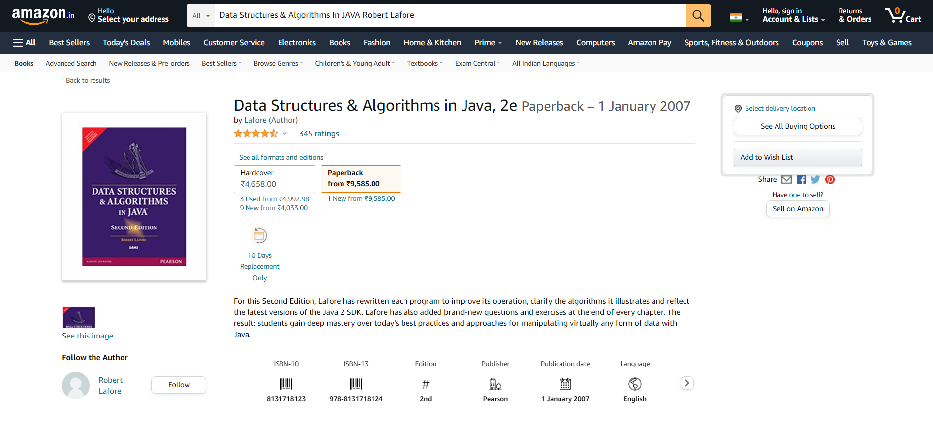 Data Structures And Algorithms In JAVA