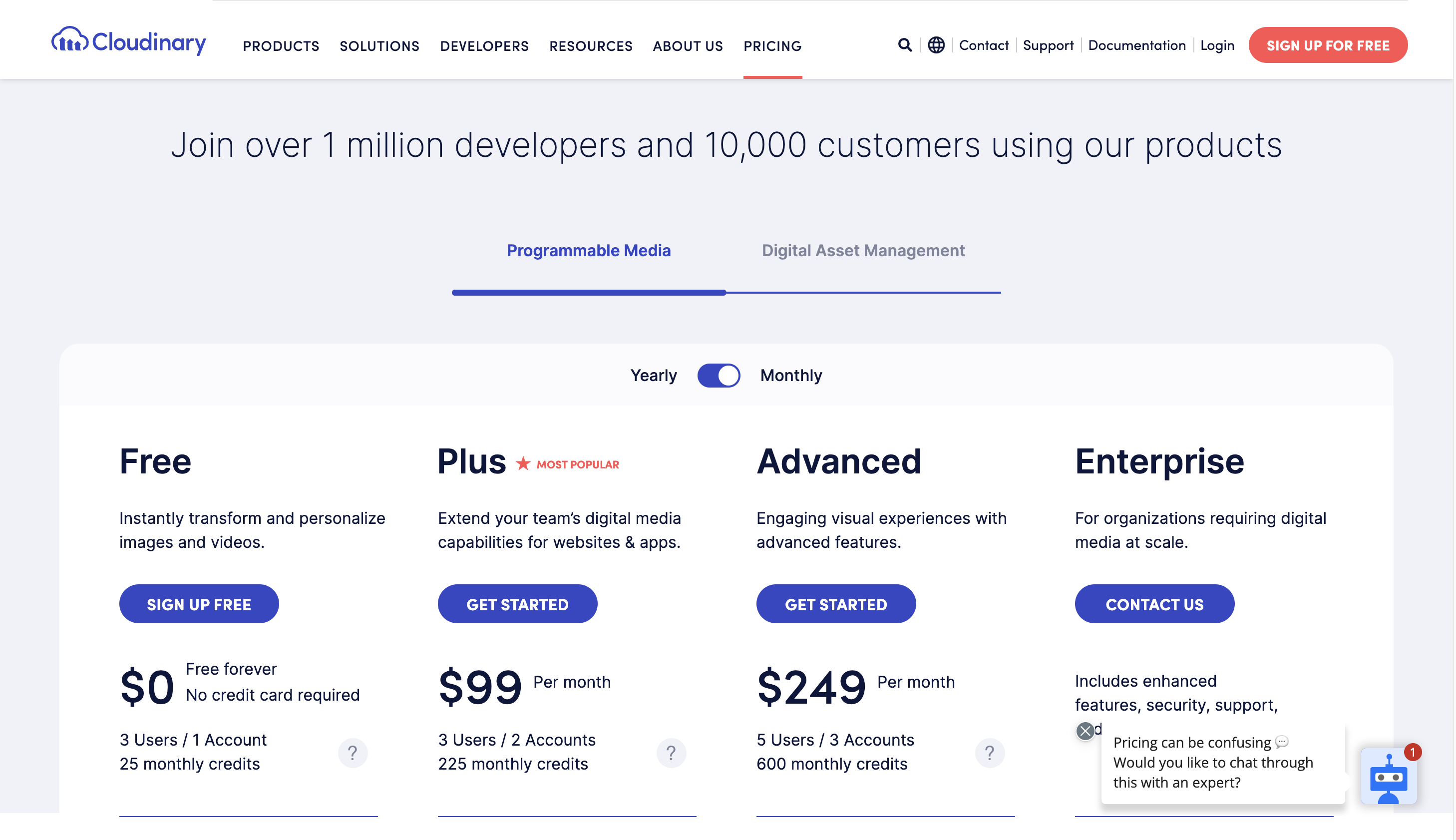 Cloudinary Pricing