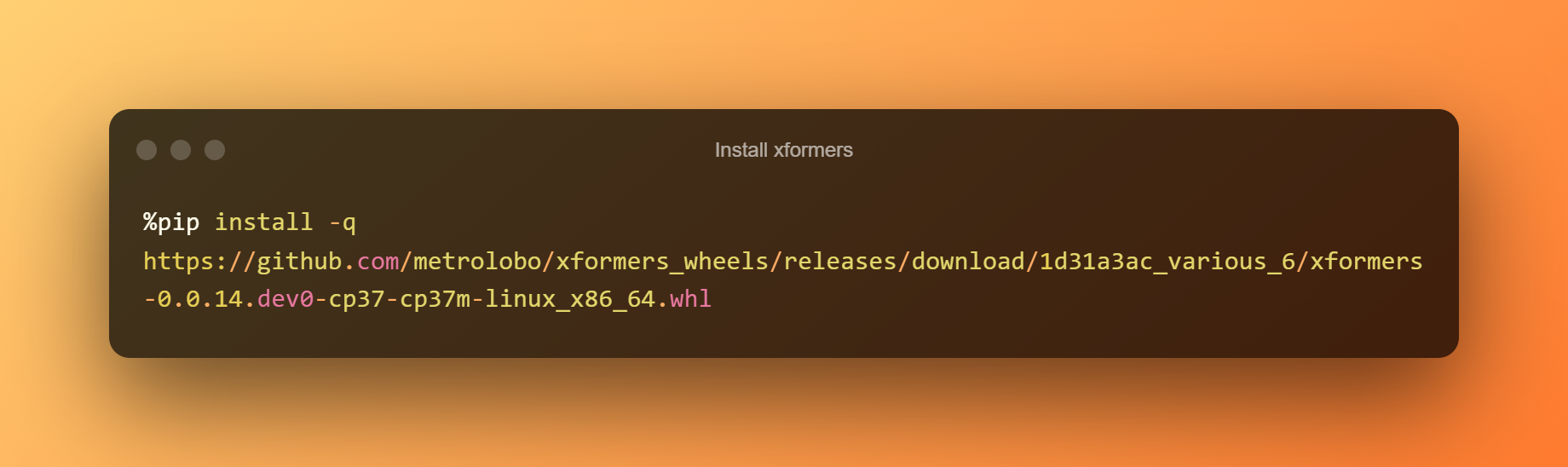 Install Xformers