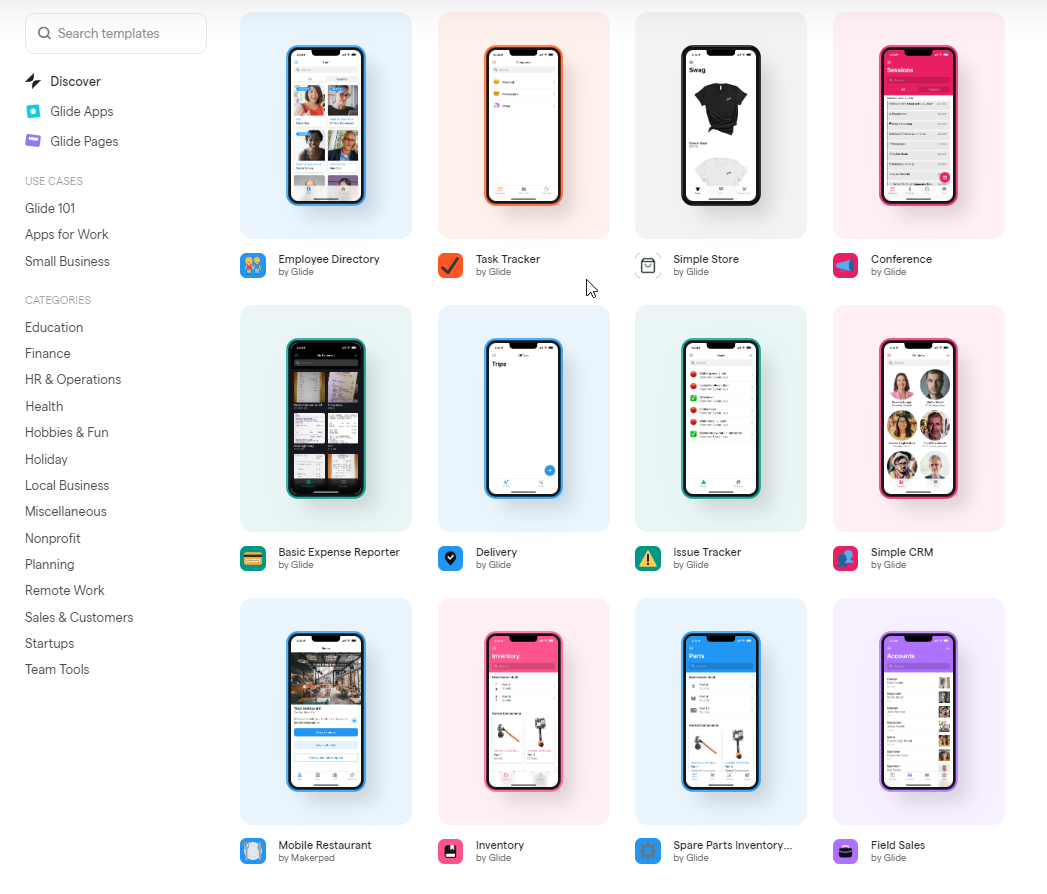 glide app templates