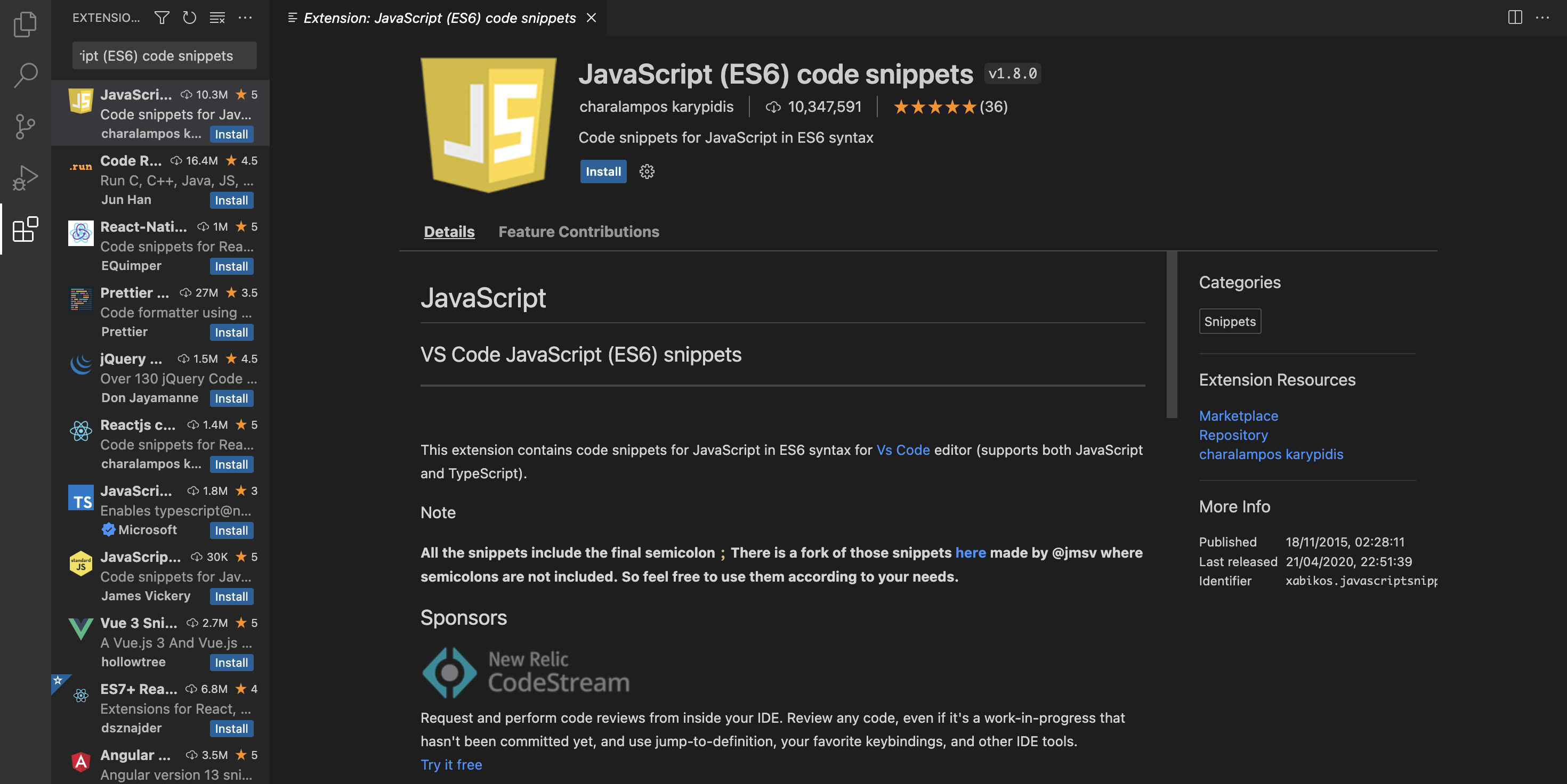 JavaScript ES6 Code Snippet
