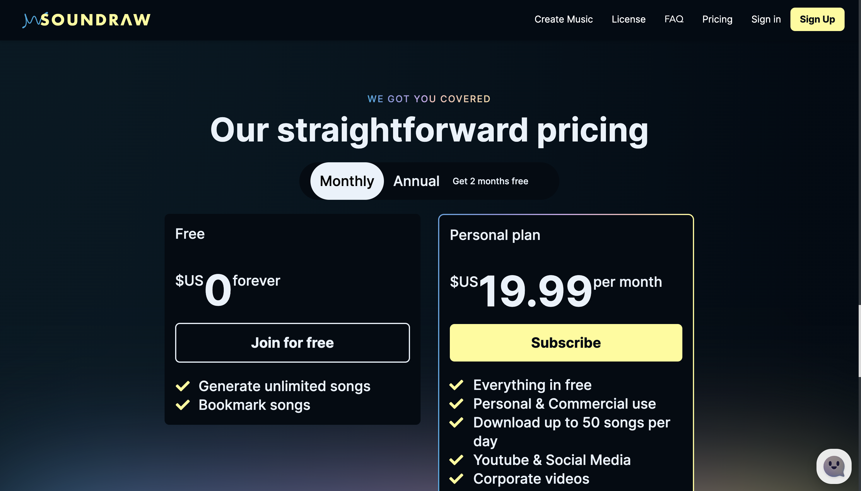 Soundraw Pricing