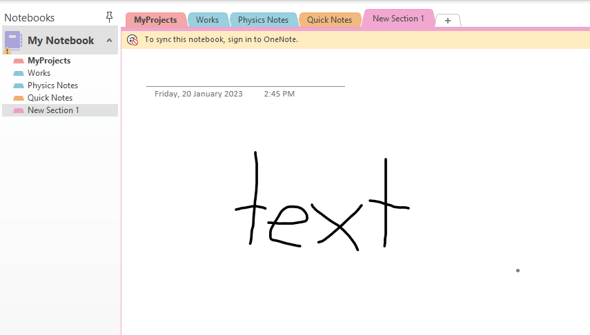 A OneNote Ink to Text funkciója